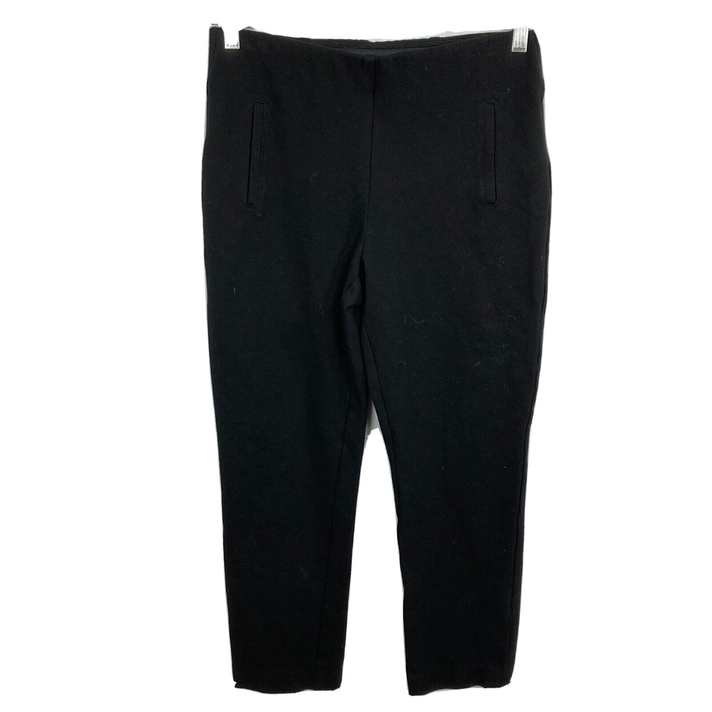 Chicos Pants Womens Sz 1 US‎ 8 Black Slimming Tapered Mid Rise Stretch